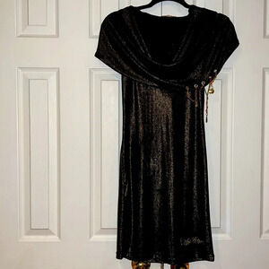 Apple bottoms vintage sequins shiny mini  dress with hoodie Sz M